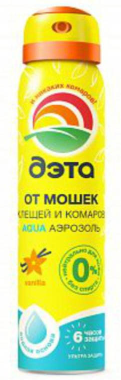 Аэрозоль от мошек, клещей и комаров 100мл ДЭТА АКВА (AQUA) /Химик/ (24)