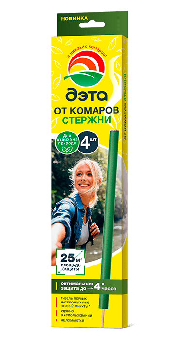 Стержни от комаров 4шт ДЭТА /Химик/  (24)