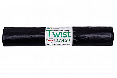 Мешок для мусора в рулоне TWIST MAXI 180л 30мкр /Сибполимер/