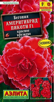 Бегония Америгибрид Пикоти F1 красное кружево (США) /Аэлита/