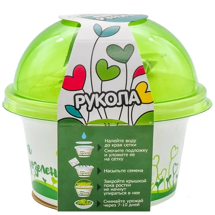 Набор для выращивания Моя микрозелень Рукола /Здоровья клад/