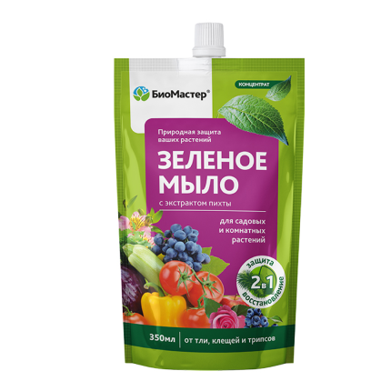 Зеленое мыло 0,35л с пихтовым экстрактом Дой-пак /БиоМастер/ (25)