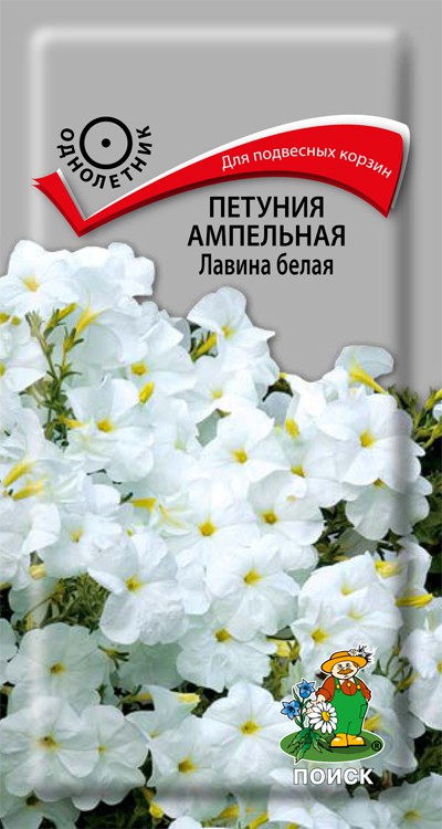 Петуния ампельная Лавина Белая (10 шт) /Поиск/