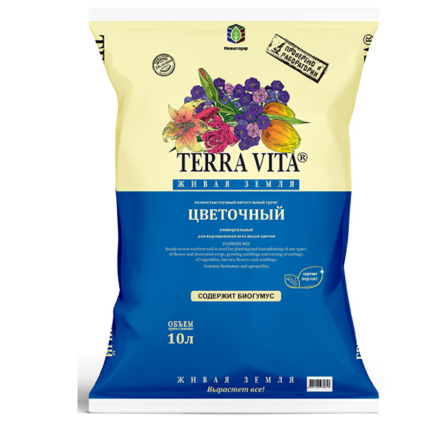 Живая земля цветочная 10л торфогрунт /Фарт/