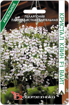 Пеларгония ампельная плющелистная Кристал Квин Вайт F1 /Биотехника/