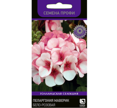 Пеларгония Маверик бело-розовая (5шт) /Поиск/ Семена профи