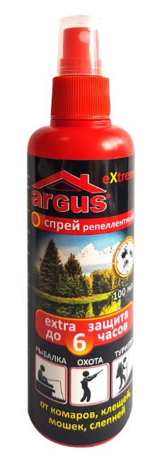 Спрей репеллентный от комаров 100мл ARGUS EXTREME /Аванти/