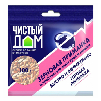 Зерновая приманка от крыс и мышей Форэт 100г /Чистый дом/