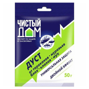 Дуст дезар от тараканов, мух, блох, клопов, муравьев 50г /Чистый Дом/