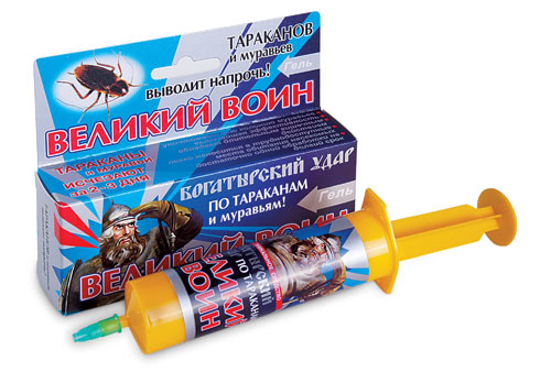 Гель от тараканов 45г ВЕЛИКИЙ ВОИН /Ваше хозяйство/ (60)